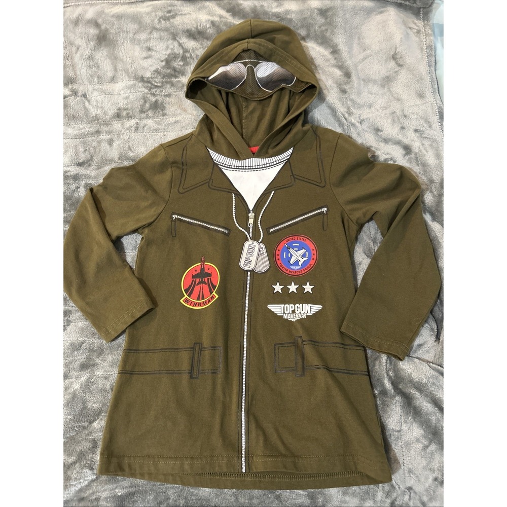 Top Gun‎ Maverick Graphic Boys Size 7 Long Sleeve Hooded Shirt Costume Halloween